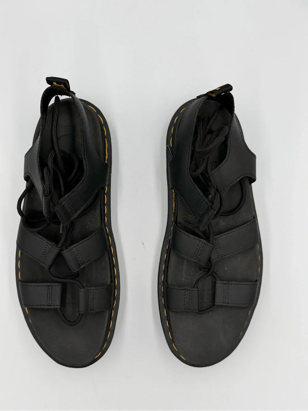 Dr Martens Leather Nartilla Chunky Platform Sole Lace Up Gladiator Sandal 10